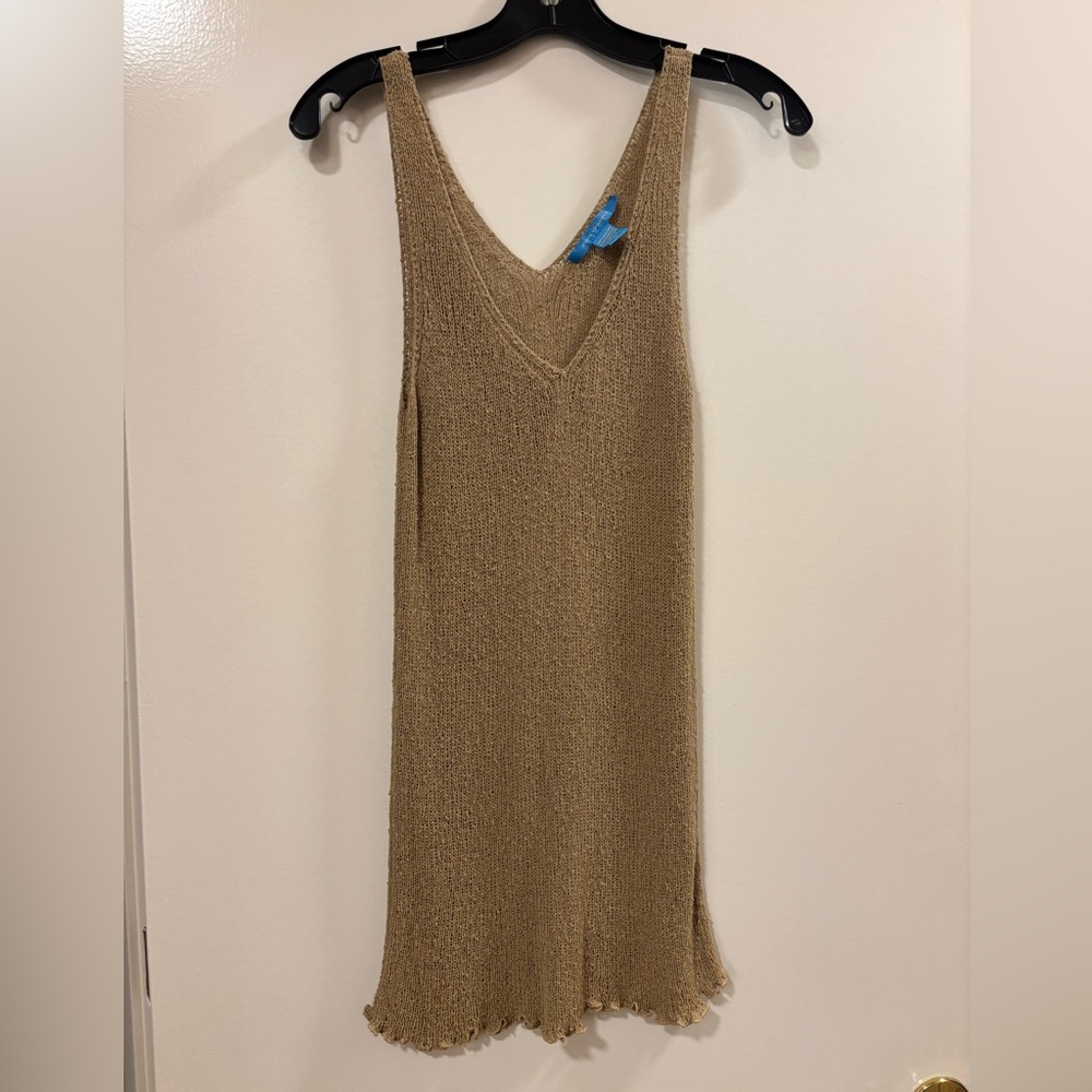 White + Warren Camel Knit Tank Top